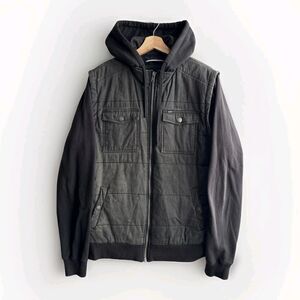 RVCA Nature X Industry Men's Black Long Sleeve Pockets Hoodie Jacket Size Large